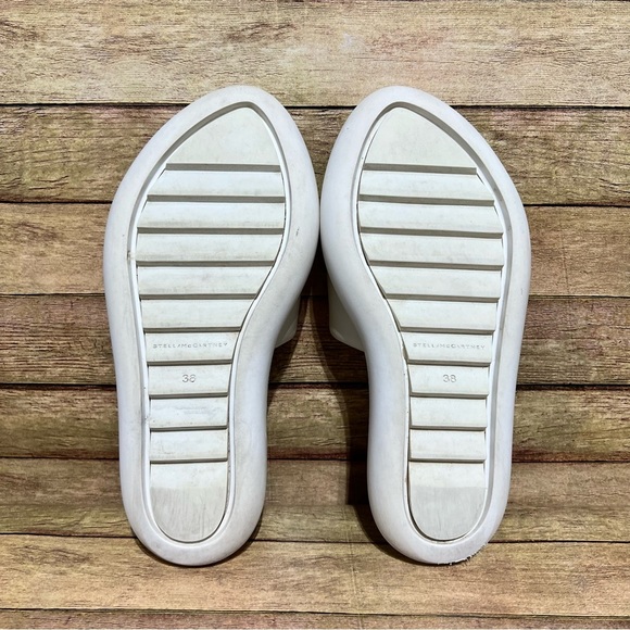 Stella Mcartney White Vegan Leather Padded Pointed Slide Sandals - Picture 7 of 9